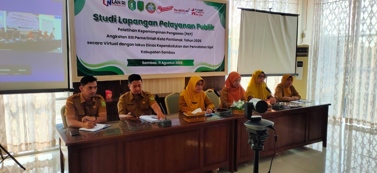 Disdukcapil Kabupaten Sambas Jadi Lokus Studi Lapangan Virtual Peserta PKP Angkatan XIII Pemerintah Kota Pontianak