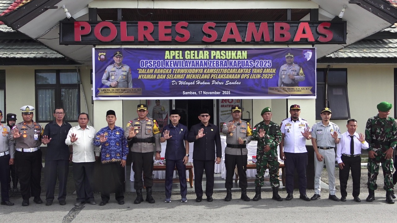 Pemda Sambas Dukung Operasi Zebra Kapuas 2025, Wakil Bupati, Heroaldi  Hadiri Apel Gelar Pasukan