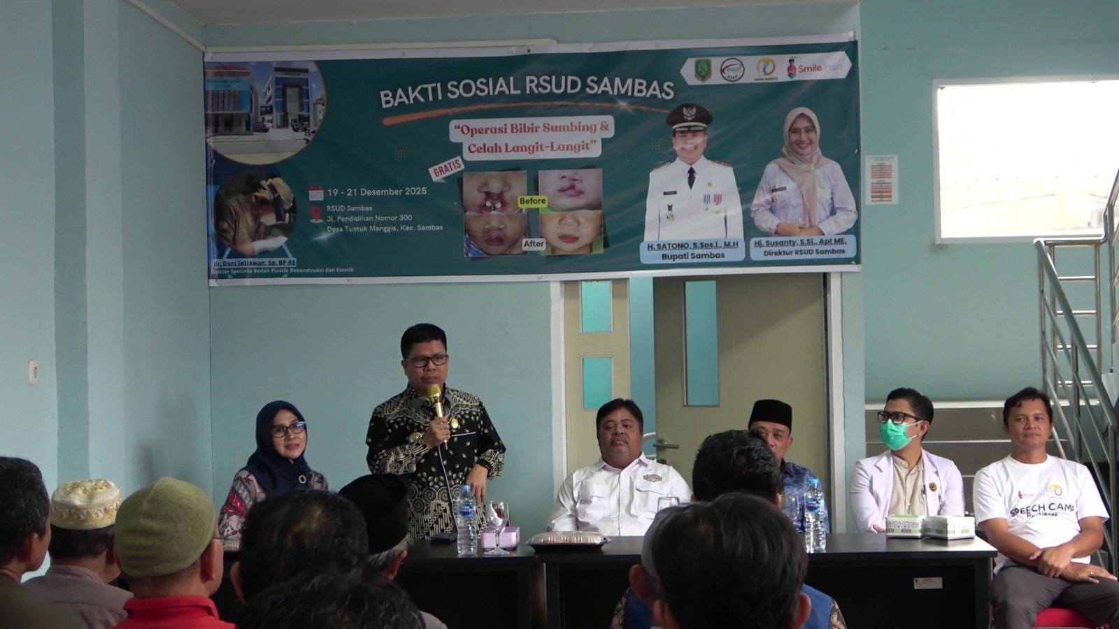 Satono Resmikan Bakti Sosial dan Operasi Bibir Sumbing Gratis di RSUD Sambas