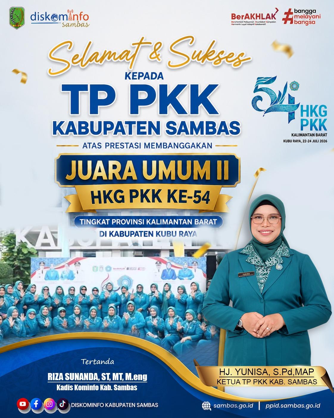 TP PKK Juara Umum II HKG PKK Tingkat Provinsi Kalimantan Barat